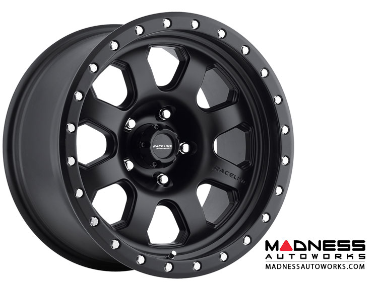 Jeep Custom Wheels (1) - Raceline - 929B - 17"x9" - Street Lock Avenger Black